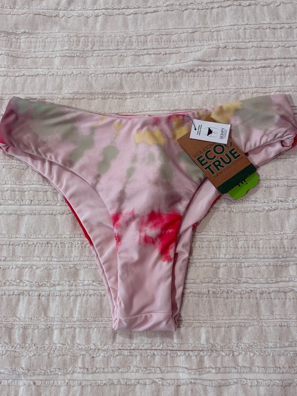 NWT VOLCOM Tie-Dye Pink Bikini Bottoms
